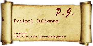 Preiszl Julianna névjegykártya